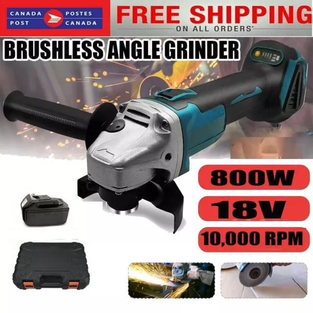 Cordless 100mm Electric Brushless Angle Grinder Body Tool For Makita Battery 18V