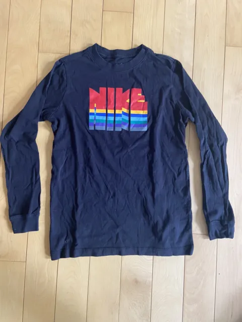 Nike Rainbow Logo Shirt Kids Youth Large Boys Girls   Long Sleeve Cotton
