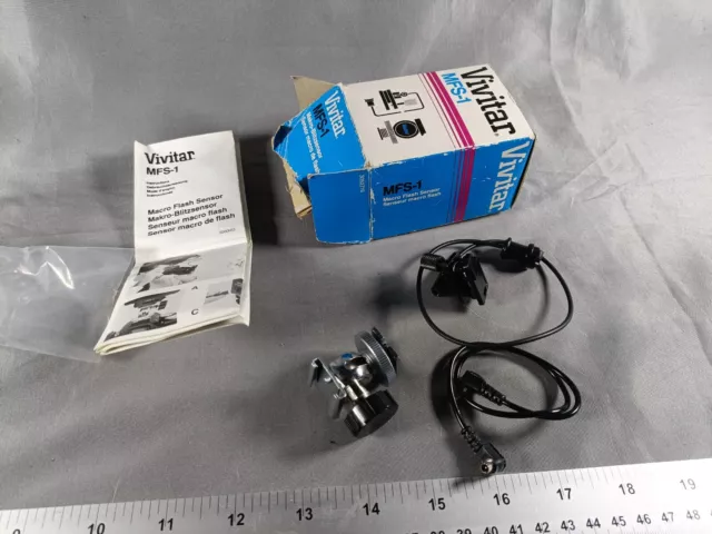 Boxed Vivitar MFS-1 Macro Flash Sensor with Shoe Mount Untested