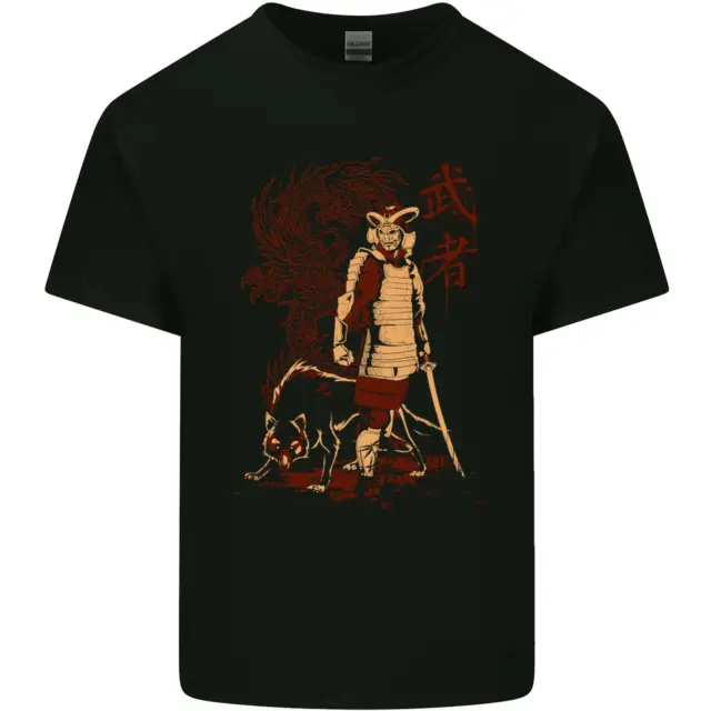 T-shirt top da uomo in cotone Dragon Warrior Wolf Dragon Samurai MMA