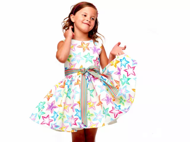 NEW Halabaloo Fabulous Pastel Stars Girls Fit & Flare Party Dress  Spring sz 2T