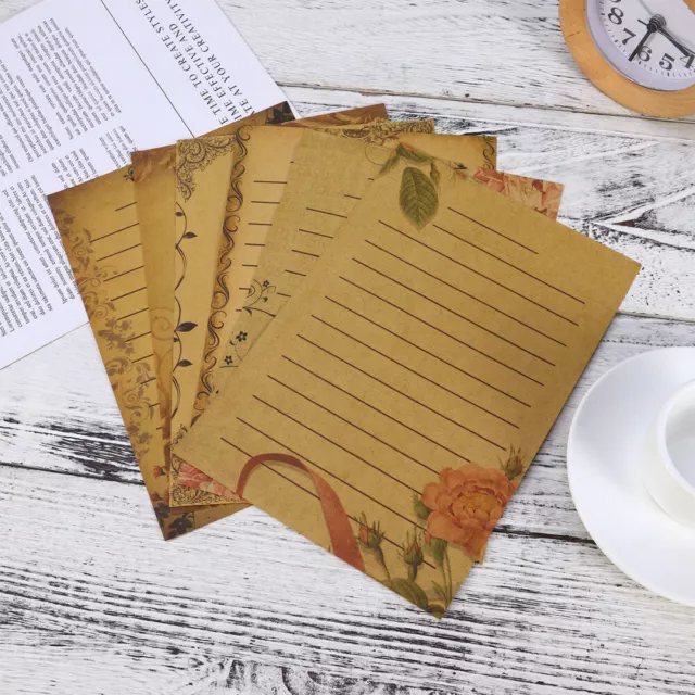 6 Sets Rose Printed Note Paper Lined Writing Stationary Lace