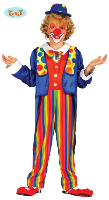 Costume Pagliaccio Carnevale  Vestito Bambino Guirca Clown Payasito Unisex