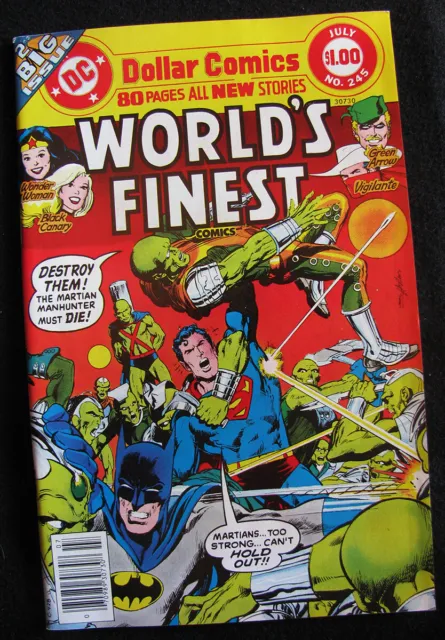 World's Finest 245  (1977) Superman & Batman Team Up With J'onn J'onzz! Vf/Nm