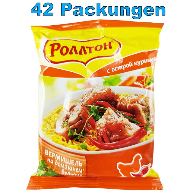 Rollton spaghetti istantanei pollo piccante (42 x 60 g) pasta istantanea piatto di pasta