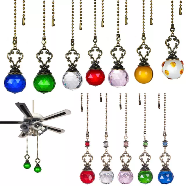 Crystal Style Designer Bathroom Fan Pull Chain Cord Handle For DIY Light Switch