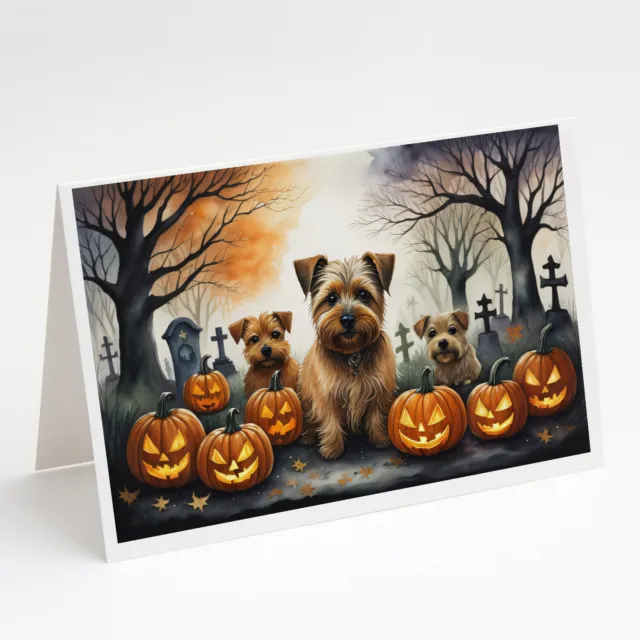 Norfolk Terrier Spooky Halloween Cards Envelopes Pack of 8 DAC2048GCA7P
