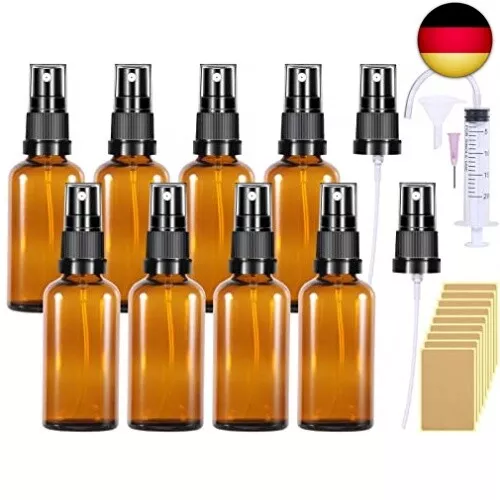 Braunglas kleine sprühflasche Glas 8Stk 50ml Braunglasflasche Zerstäuber S