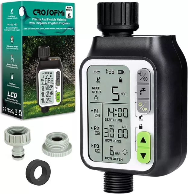 Irrigatore Giardino Programmatore Centralina Computer Timer per Irrigazione 3 pr