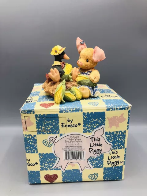 Vtg 1994 Enesco This Little Piggy Figurine “Nothin Corny Bout You and Me”