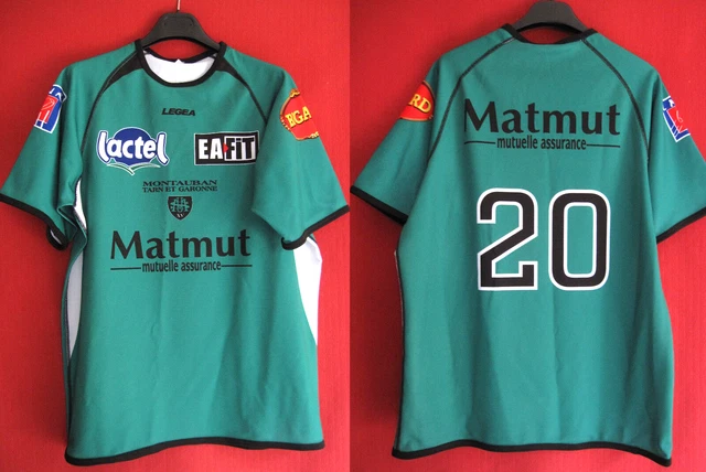Polo Duarig Tarbes Pyrenees noir blanc Rugby vintage Jersey Homme - XXL