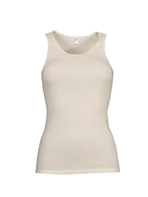 Damenunterhemd Unterziehshirt ohne Arm Tanktop 100% Seide wobera NATUR