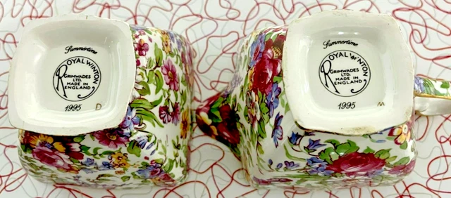 New Royal Winton Grimwades Ltd. England Summertime Chintz Teapot Sugar Creamer 3