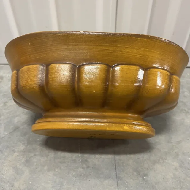 Vintage Haeger Planter Bowl 305 USA Glazed Planter Pot 10” Oblong Mustard Brown