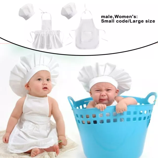 Baby Neonato Photography Prop Studio Shoots Chef Grembiule Set Costume