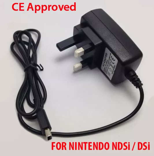 Nintendo Charger 3 Pin UK Main Adapter For Nintendo DSi NDSi DSiXL XL DS i & 3DS