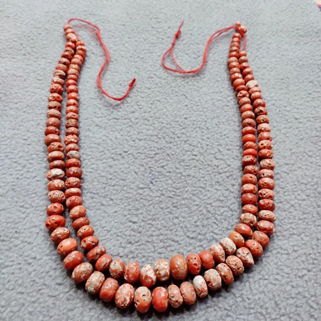 Lot De 25 Perles En Corail Naturel Rouge D'Italie - Tailles 3x2mm à 6x3mm - Pour Création Bijoux