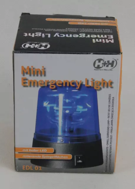 H+H Mini LED Polizeilicht blau Musik Mini-Rundumleuchte