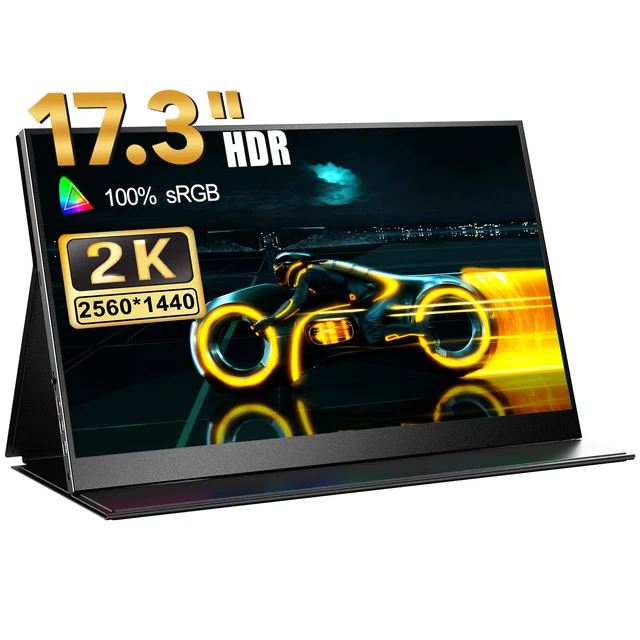 Gebraucht | 17.3" 2K 2560*1440 Portable Monitor Display Bildschirm HDMI USB-C