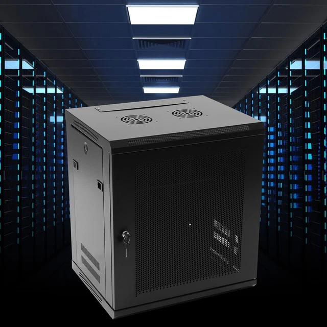 Server Rack 12u Installation 12U WALL MOUNT Server Cabinet Network Rack Vented Enclosure Locking ...