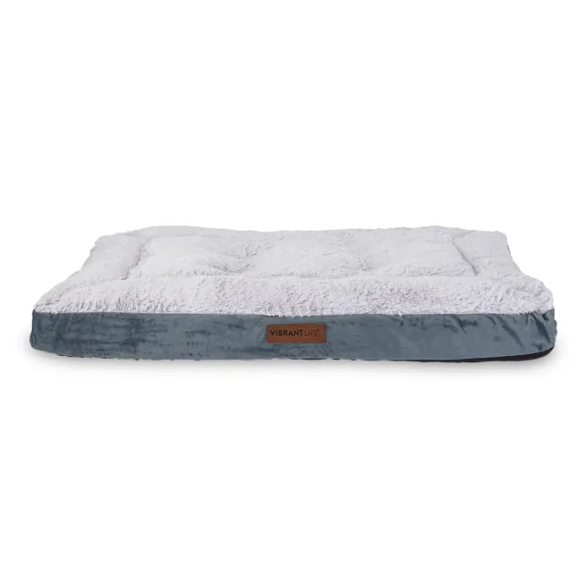 Vibrant Life Large Deluxe Pillow Top Dog Bed, Gray