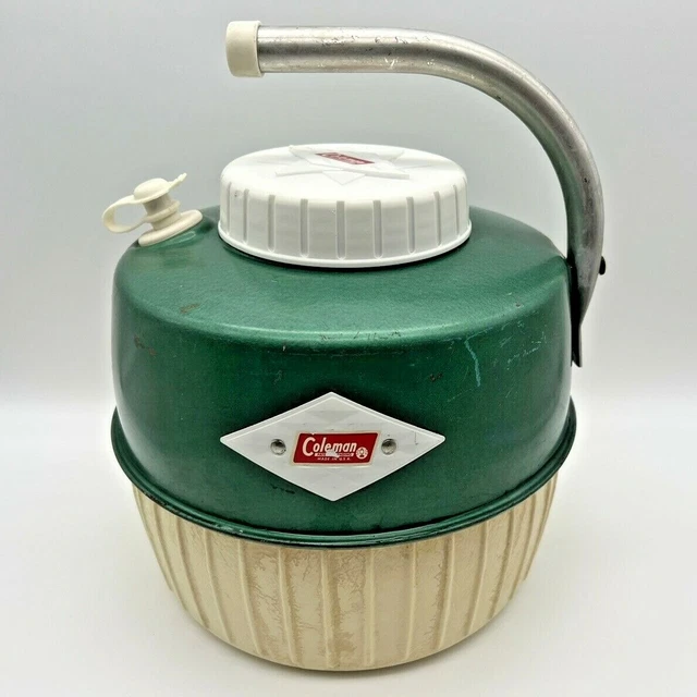 VINTAGE COLEMAN WATER Jug Green Diamond Logo Cooler spout handle
