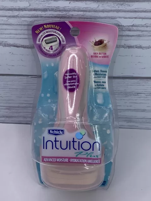 Vintage Schick Intuition Plus Shea Butter Razor with 4 Refill Cartridges NOS