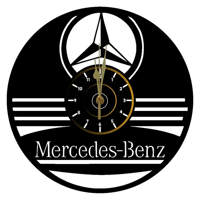 OROLOGIO IN VINILE da parete MOTORI AUTO MERCEDES BENZ REGALO LP33