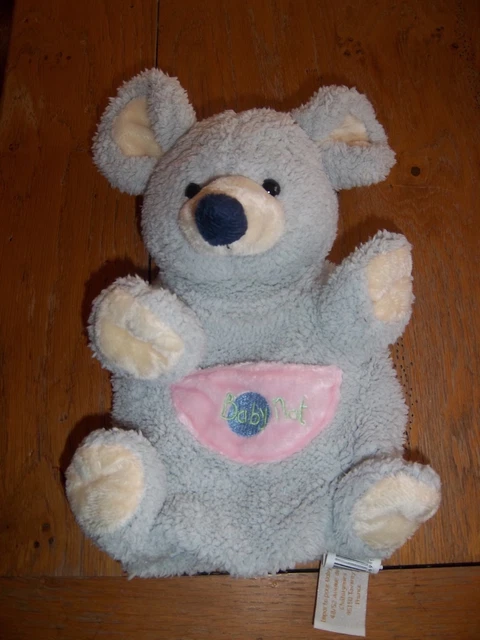 Doudou Babynat Marionnette Souris Moumoute Grise Poche Rose