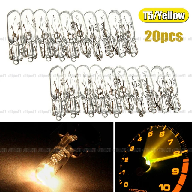 20Pcs 12V 2W T5 286 Auto Car Dash Light Lamp Miniature Bulbs Indicator Lights