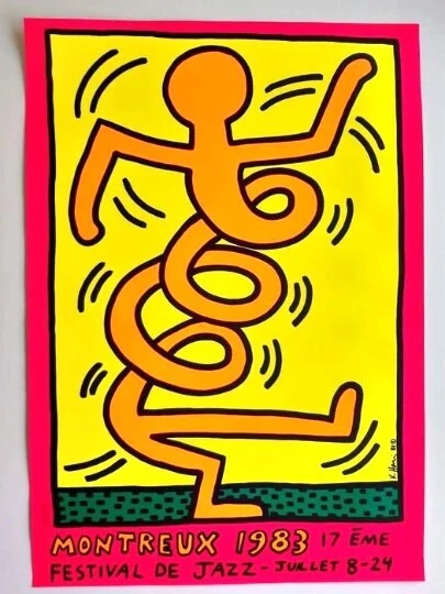 Keith Haring - Montreux 1983 - 100 x 70 cm - per il Montreux Jazz Festival.
