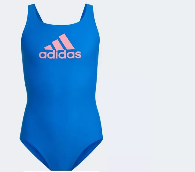 Adidas Kinder Badeanzug Schwimmanzug   HM2104   Blau-Pink   einteilig