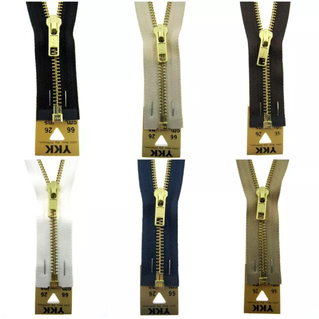 Brass Metal Open End Zipper by YKK #5 Zip Chain Choose From 6 Colours & 11 Sizes 2