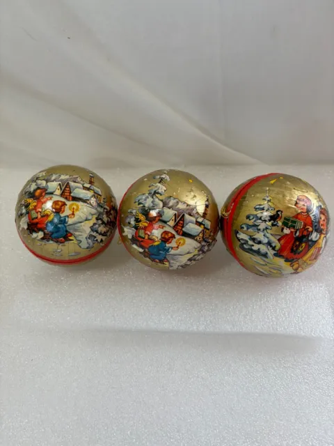 German Paper Mache' Christmas Candy Container Ornaments ~ Angels Set of 3