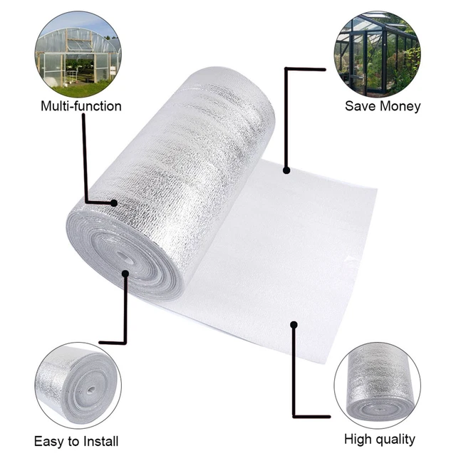 Foglio Riflettente Isolante In Alluminio E Pluriball - 5 M X 60 Cm, Per Isolamento Termico Pareti E Radiatori