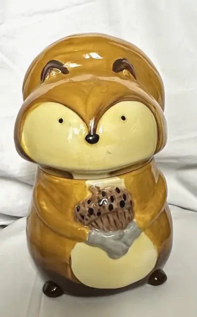 Woodland 2019 Heritage Fox Squirrel Brown Tan Porcelain Cookie Jar Canister 9"