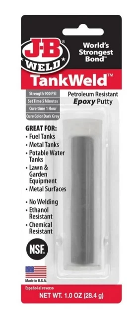 J-B Weld 8217 TankWeld Petroleum Resistant Epoxy Putty 3.5 in., Dark Gray