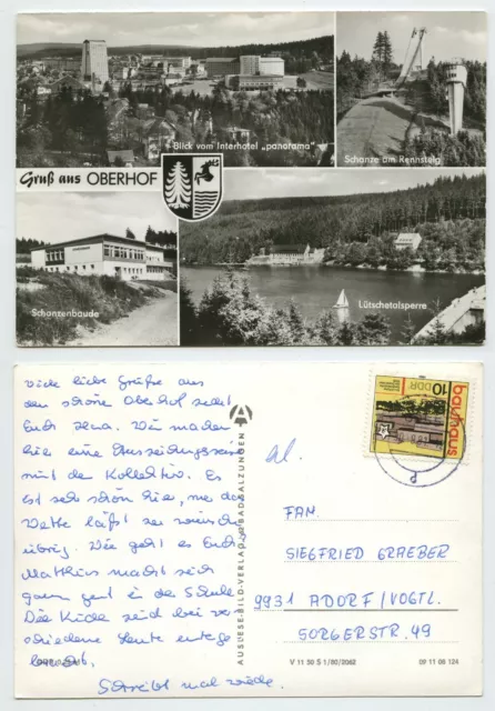 105590 - greeting from Oberhof - real photo - postcard, run 30.9.1981