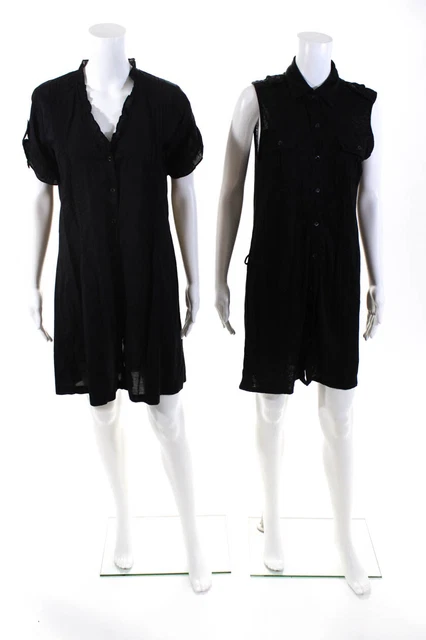 Majestic Paris XCVI Womens Button Down Dresses Black Size 2 Small Lot 2 LL19LL