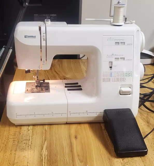 Kenmore 385.16528000 White Household Electric Sewing Machine W/ Foot Pedal