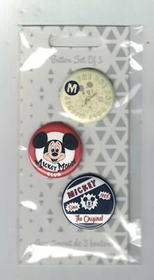 Disney Store Mickey Mouse The Original Club Pin Buttons Set of 3 New