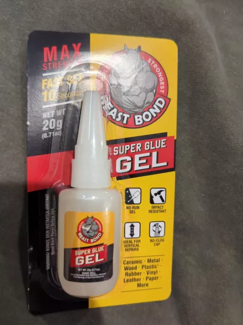 Gel Beast Bond Max Strength Super Glue 0,71 onzas (20 g), transparente (paquete de 1)