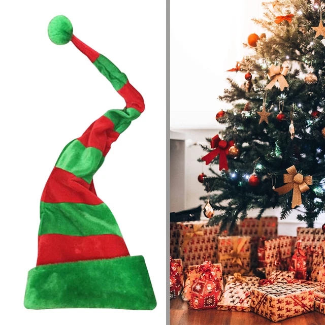 PLUSH SANTA CLAUS Hat Dwarf Costume Red and Green Holiday Party Wear £