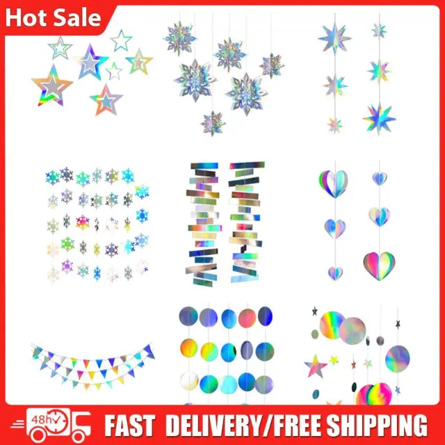 Star Paper Garland Hanging Ornaments for Home Birthday Party DIY Wedding Decor