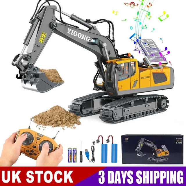 Remote Control Engineering Car Toy RC Car 11 Channel Excavator Green Grey