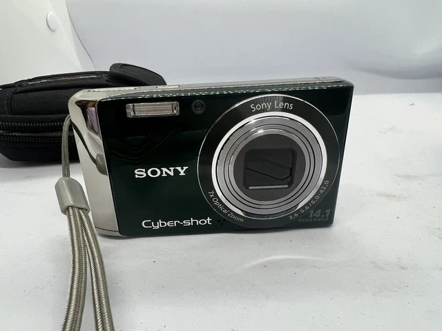 Sony Cyber-shot DSC-W370 14.1MP Digital Camera - Black w charger and case