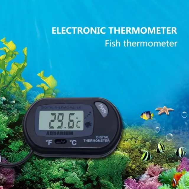Digital LCD Fish Tank Aquarium Marine Water Thermometer Temperature Black F2F9