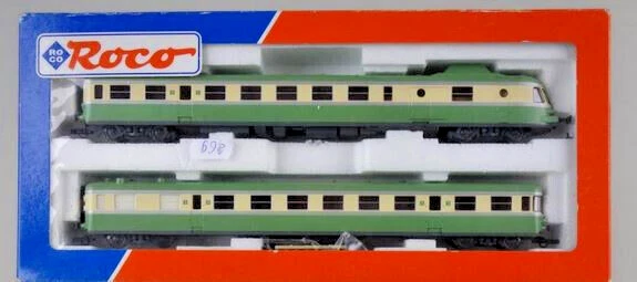 Coffret Roco Autorail Diesel RGP X2700 + Remorque éclairée – Échelle HO – Neuf (n°1bis)