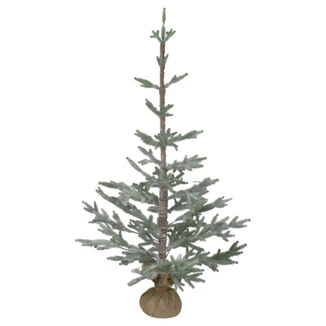 Northlight 3ft Snow Cover Slim Pine Artificial Table Christmas Tree Jute Base