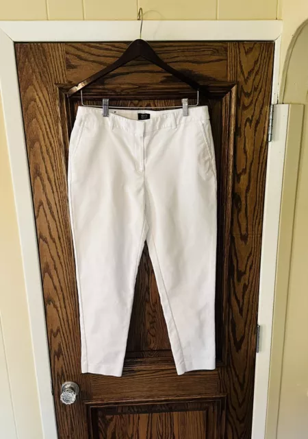 Jones Of New York Grace Ankle White Pants Size 8